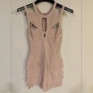 Celeb Boutique Sexy Date Night Bodycon Bandage Tan Brown Dress Small - like new